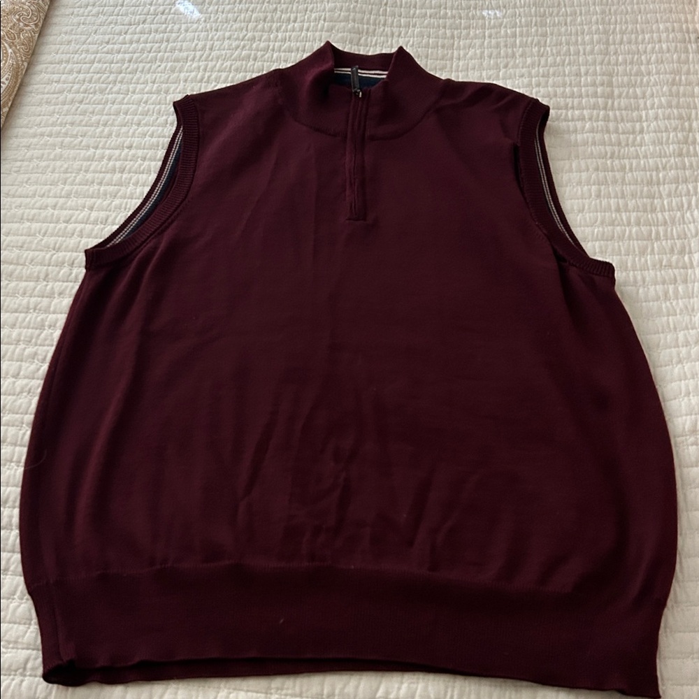 Tom James Burgundy Sleeveless Pullover